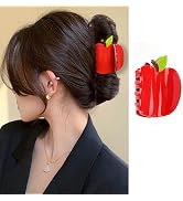 Back to School Hair Clips for Women 1Pcs Red Apple Hair Claw Clips Cute Strong Hold No Slip Hair ...