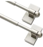 Turquoize 2 Pack Magnetic Curtain Rods for Metal Doors, 16-28", Nickel | No Drilling Required, St...