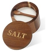 salt container with lid and spoon