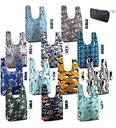BeeGreen Turtle Gifts For Women Reusable Grocery Bags Shopping Bags Christmas Gifts 12 Pack Folda...