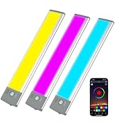 LEPOTEC 3 Pcs RGB LED Wall Lights,Wall Sconces Lamp with App Remote Control,Gaming Light Bar,Unde...
