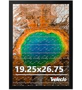 Veleclo 19.25x26.75 Picture Frame for Wall Display, 19.25x26.75 Black Picture Frame with Shatter ...