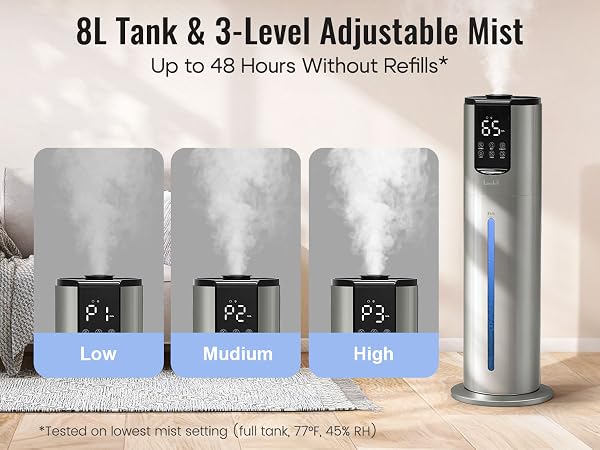 Humidifiers for bedroom, Humidifiers large room up to 500 sq ft, Easy to Clean Humidifier