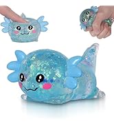 Ssqauvig Axolotl Squishy Toy, Medium Squishy Axolotl Squeeze Toy, Soft Slow Rising Stress Relief ...