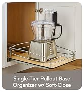 1Tier Kitchen Cabinet Pull Out Shelf Organizer w/ Soft-Close