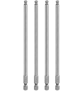 HARFINGTON 4pcs Ball End Hex Screwdriver Bit 5mm (H5.0) Tip 1/4" Hex Shank 150mm (6") Long Magnet...