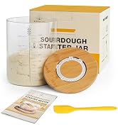 rorecay Sourdough Starter Kit with Time Keeper, 50oz High Borosilicate Glass Sourdough Starter Ja...