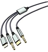 Lightning to 3.5mm Audio Cable, USB C to 3.5mm Aux Jack Cable,3.5mm Nylon Aux Cable( 3-in-1 3.5mm...