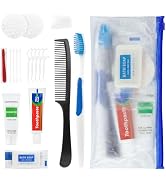 7-in-1 Travel Toiletries Kit Bulk, Disposable Personal Hygiene Kit with Toothbrush, Toothpaste, F...