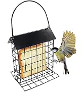 Metal Suet Cage Feeder, Hanging Wild Bird Feeder for Outdoor Garden Yard Décor, Single Suet Cake ...