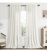 Guken Natural Linen Curtains 84 Inch Length for Living Room Bedroom 2 Panels Set Rod Pocket Light...