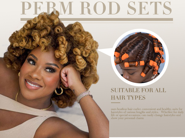 Hair Rollers Plastic Curl Rods Cold Wave Rods Overnight Hair Curling Set for Hair No Heat Curlers