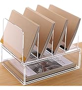 HeZone Desk Organizers and Accessories, Acrylic Desk Organizer with Drawer, Office Supplies Organ...