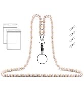 HONZUEN Cute Key Lanyard with ID Holder and Beaded Badge Lanyard for Teacher