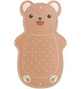 UNEEDE Kids Bathtub Mat Non Slip - Natural Rubber Baby Bath Mat for Tub, Cute Brown Bear Shape To...