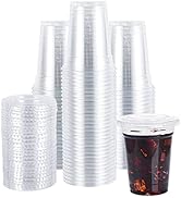 Lullaby 200 Pack 12oz Clear Plastic Cups with Lids, Disposable To Go Cups for Daily Use, Party an...