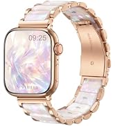 Newlibery Resin Metal Bracelet Band for Women Apple Watch | Lightweight Fashion Resin and Metal W...