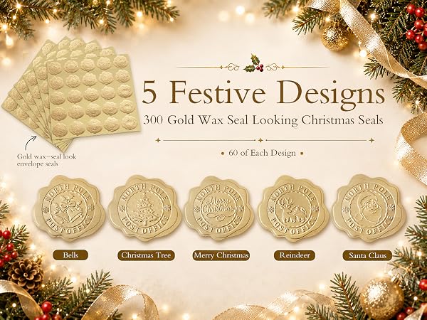 gold Christmas seal