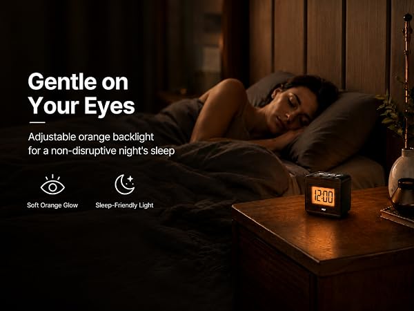 small alarm clock wood face finish