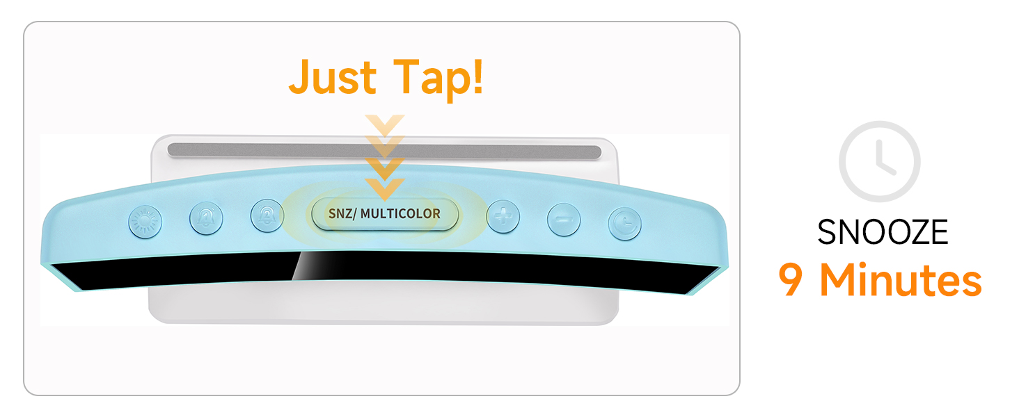 easy to use alarm clock with 9 minute snooze simple setup large buttons for kids teens seniors