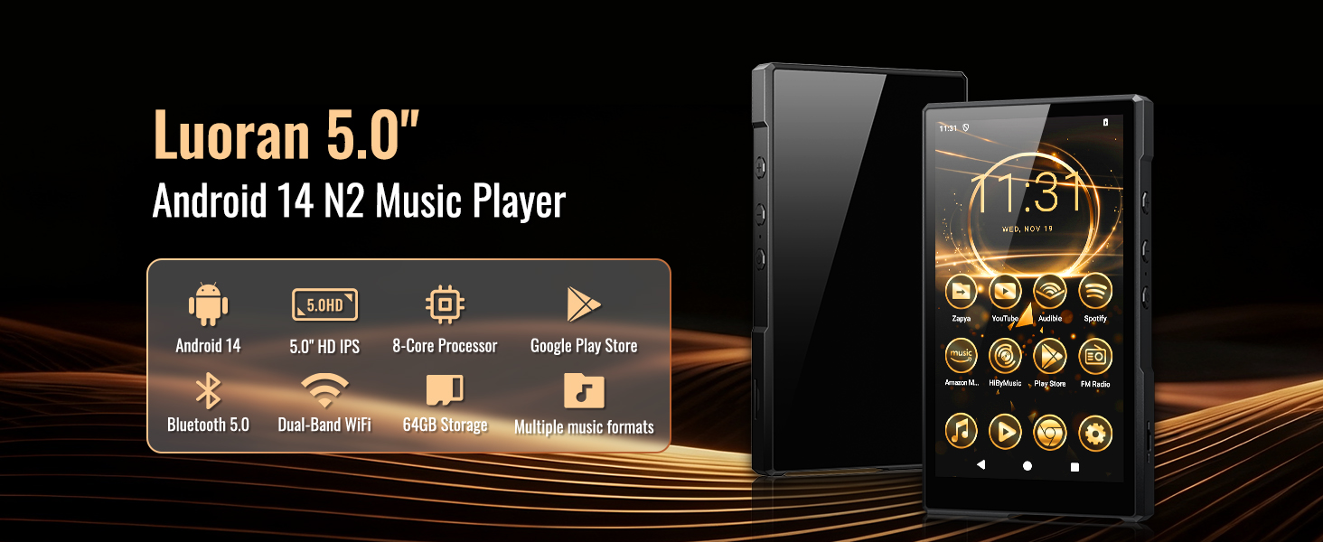 N2 MP3 Player with Bluetooth and wifi