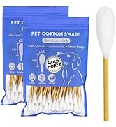 GOLD HONEY 6 Inch Large Cotton Swabs, 200PCS Dog Ear Swabs with Bamboo Handle for Dogs, Pet-Speci...