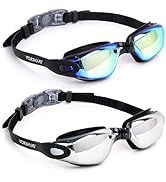 Vorshape Swim Goggles 2 Pack Anti Fog Swimming Goggles, No Leaking UV Protection Pool Goggles for...