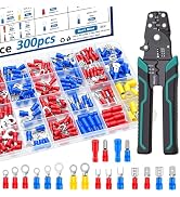 smseace 300pcs 19 Values Electrical Crimp Connectors with Crimping tool spade connector kit Fork ...