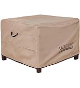 ULTCOVER Waterproof Patio Ottoman Cover Square Outdoor Side Table Furniture Covers Size 24L x 24W...