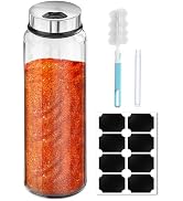 Segarty 15oz Spice Jar with Accessories, 1 Pack 450ml Glass Salt Pepper Bottle with Shaker Lids f...