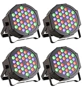 JAJALUYA LED Par Lights 36 LED Stage Lights 7 Modes RGB DJ Lights with Sound Activated Remote and...