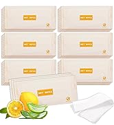 SLequipo 200 pcs Wet Wipes Individually Wrapped, Lemon Travel Wipes, Clean Wipe Individual Wipes ...