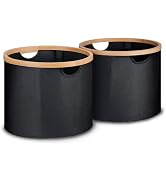 efluky Storage Baskets for Organizing, Fabric Storage Bins with Bamboo Handles, Collapsible Stora...