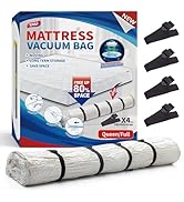 TAILI Mattress Vacuum Storage Bag, Full/Queen Mattress Vacuum Bag with 4 Straps, Sealable Bag for...