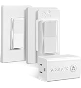 SURAIELEC 3 Way Wireless Light Switch, Remote Control Outlet, Decorator Rocker Wall Switch, 15 AM...
