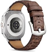 Leather Band Compatible with Samsung Galaxy Watch Ultra 47mm (2025/2024) Replacement Straps Handm...