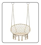 Sorbus Stylish Boho Swing Chair - Premium Cotton Ceiling Swing for Durability, Decorative Macrame...