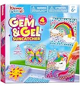 Klever Kits 4PCS Window Art, 2-in-1 Gems and Gels Suncatcher, 2 Ways to Play Diamond and Gels, Ar...