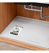 Aisslro Under Sink Mat 25" X 19", Waterproof Silicone Under Sink Mats for Kitchen, Anti-Leak Shel...