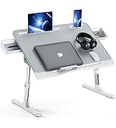 Laptop Bed Tray Desk, Foldable and Adjustable Lap Table with Heights and Angles, Upgraded-Sturdy ...
