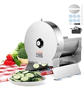 VEVOR Electric Vegetable Slicer, 0-0.5"/0-12mm Thickness Adjustable Commercial Slicer Machine, Co...