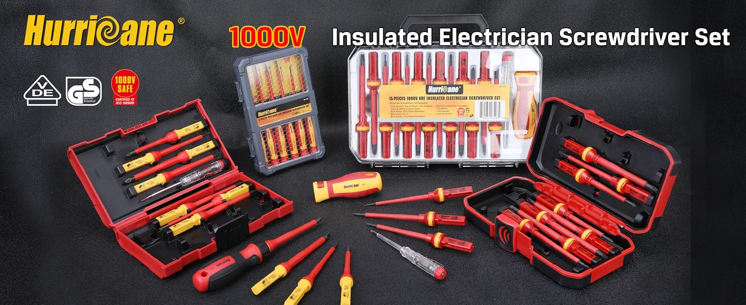 HURRICANE 1000V Insulated Electrician Screwdriver Set