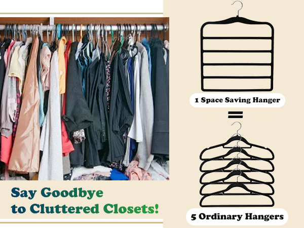 5-tier Pants-Hangers for Space-Saving