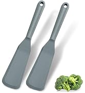 Dioycli Silicone Spatulas for Cooking, Heat Resistant, Non Stick, 2 Pieces (Grey)