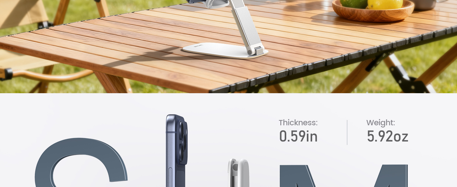 destop phone iphone stand table tabletop facetime call zoom foldable portable ultra thin