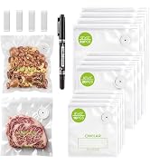OWKAR 50 PCS Reusable Vacuum Sealing Bags for Food Storage, Freezer & Microwave Safe BPA Free Lea...