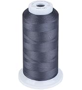 Simthread 100% Cotton Thread 1641 Yards Lead Grey for Sewing Quilting