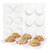CAKETIME Muffin Top Pan, Silicone Egg Molds for Breakfast Sandwiches 3 Inch Round Baking Pan for ...