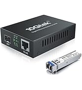 Gigabit Single-Mode LC Fiber to Ethernet Media Converter with A SFP LX Module, 1.25G SFP Fiber to...