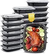 Glotoch Meal Prep Containers Reusable, 50Pack 32oz Plastic Food Prep Storage Containers with Lids...
